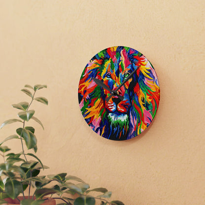 Rainbow Lion Acrylic Wall Clock