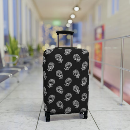 Protea Black and White Luggage Cover