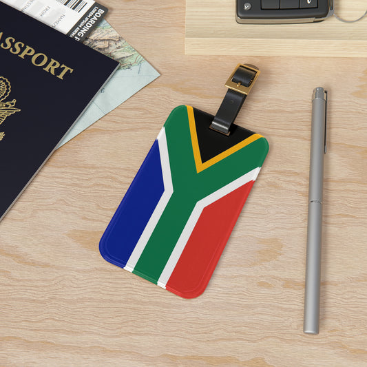 South African Flag - Leather strap - Luggage Tag