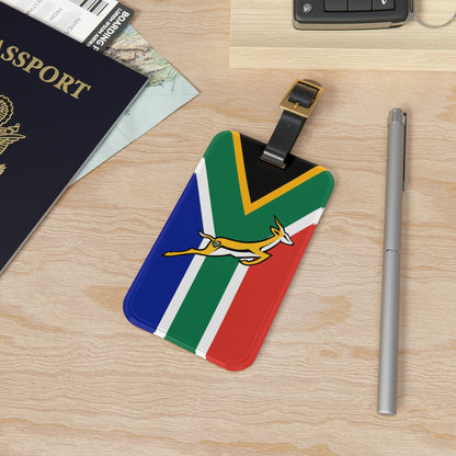 South African Flag Bokke - Leather strap - Luggage Tag