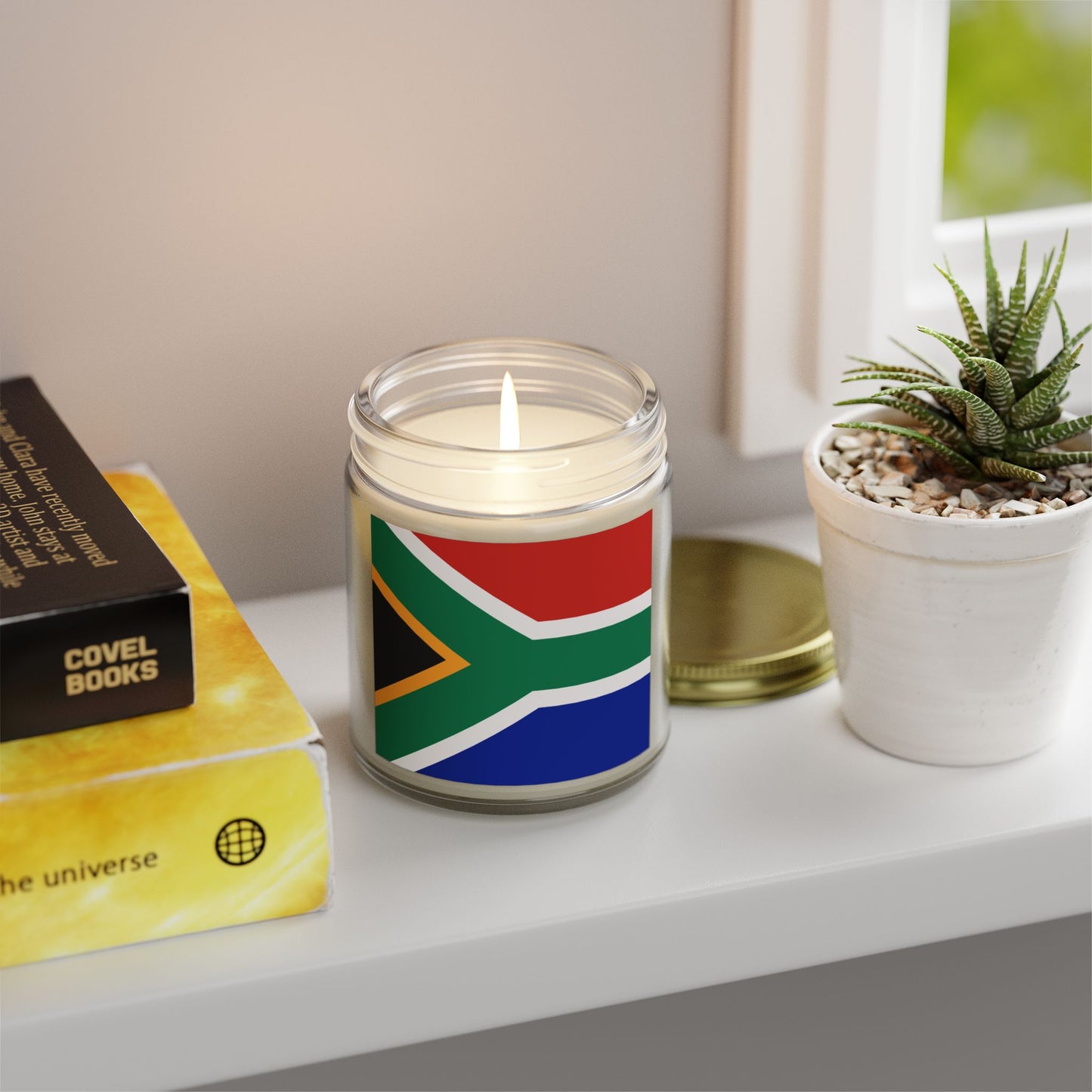 South African Flag Scented Candles, Coconut Apricot Wax (4oz, 9oz)