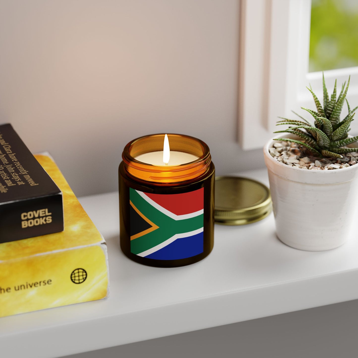 South African Flag Scented Candles, Coconut Apricot Wax (4oz, 9oz)