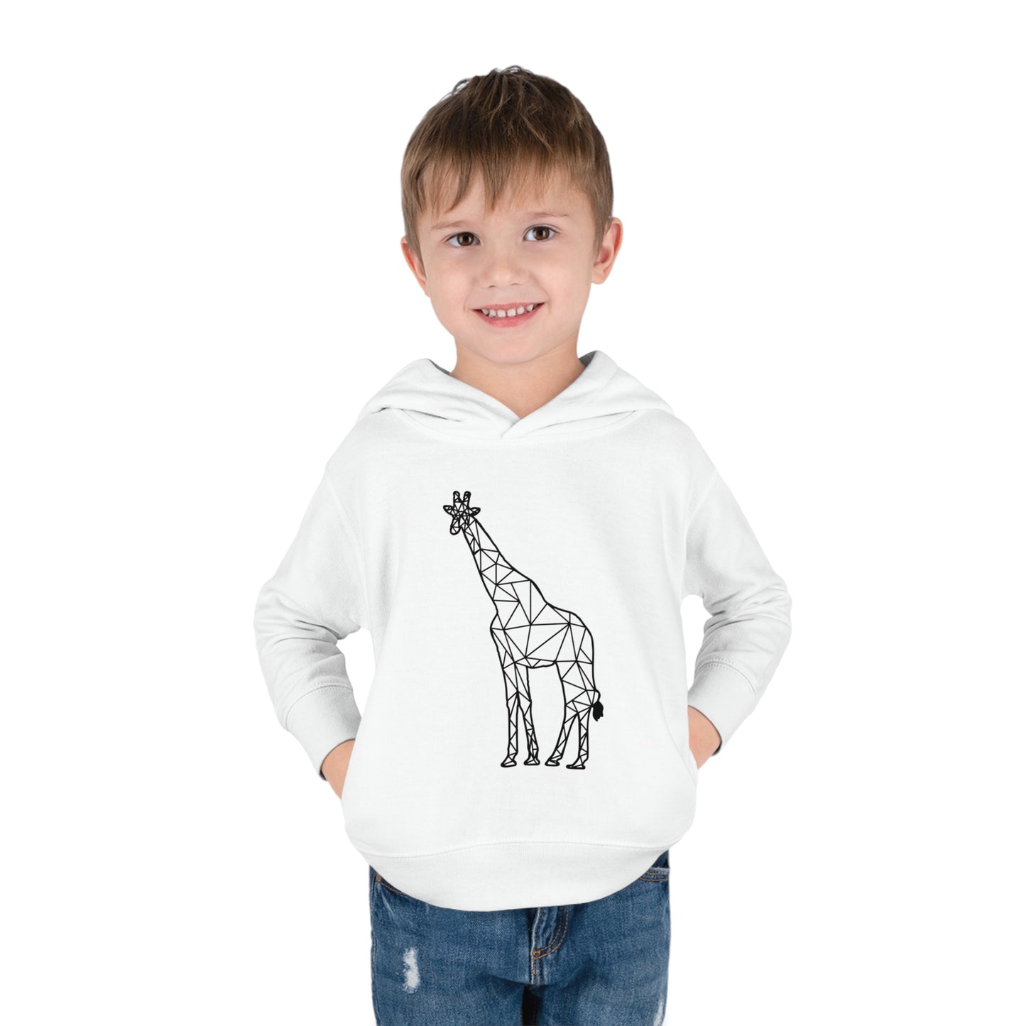 Giraffe Origami Toddler Pullover Fleece Hoodie