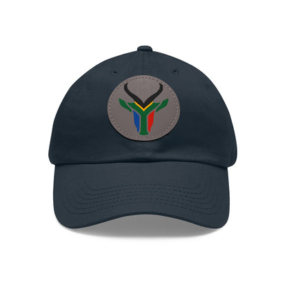 South African Bok Dad Hat with Leather Patch (Round)