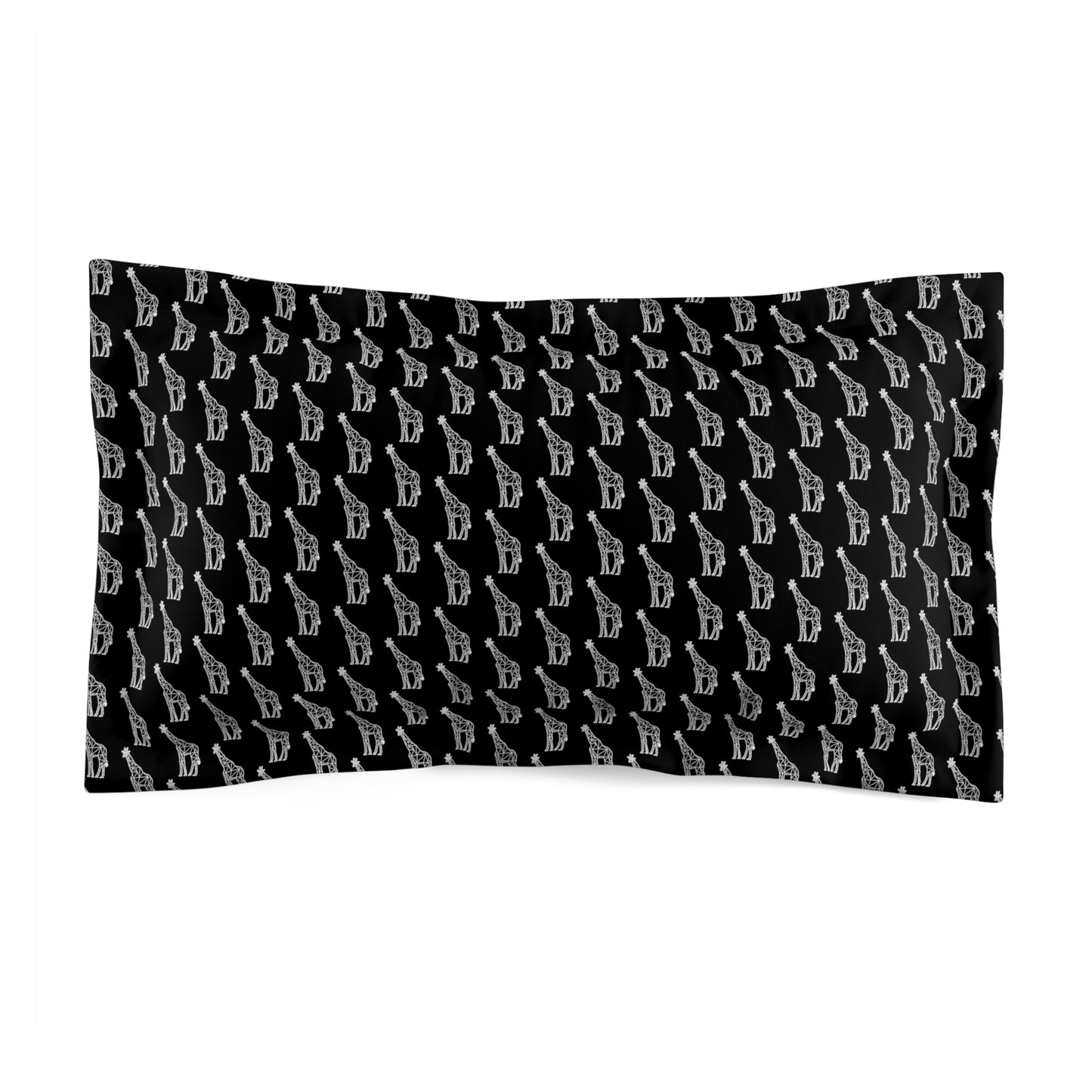 Giraffe Origami Microfiber Pillow Sham - Black