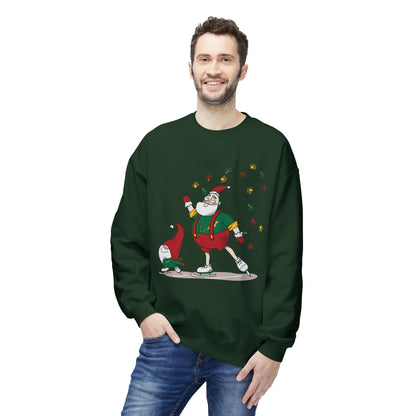 Santa Bok Fan Ice Skating Christmas Unisex Midweight Softstyle Fleece Crewneck Sweatshirt