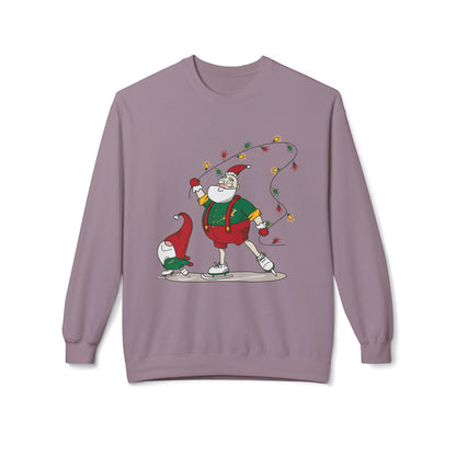 Santa Bok Fan Ice Skating Christmas Unisex Midweight Softstyle Fleece Crewneck Sweatshirt