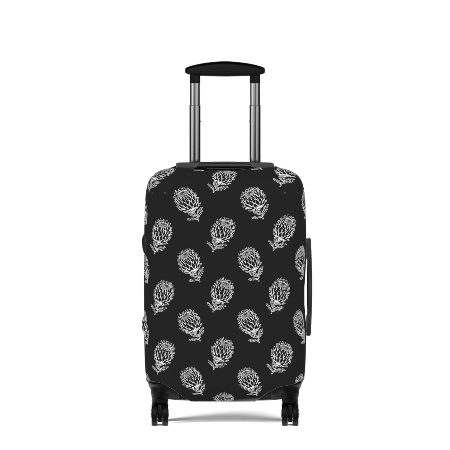 Protea Black and White Luggage Cover