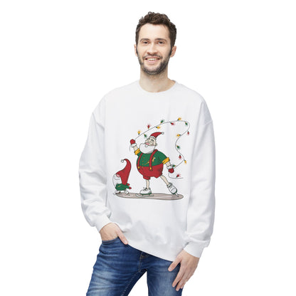 Santa Bok Fan Ice Skating Christmas Unisex Midweight Softstyle Fleece Crewneck Sweatshirt