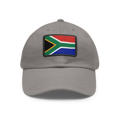 South African Flag Dad Hat with Leather Patch (Rectangle)