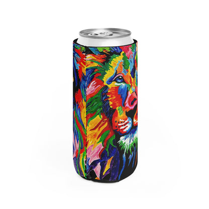 Rainbow Lion Slim Can Cooler