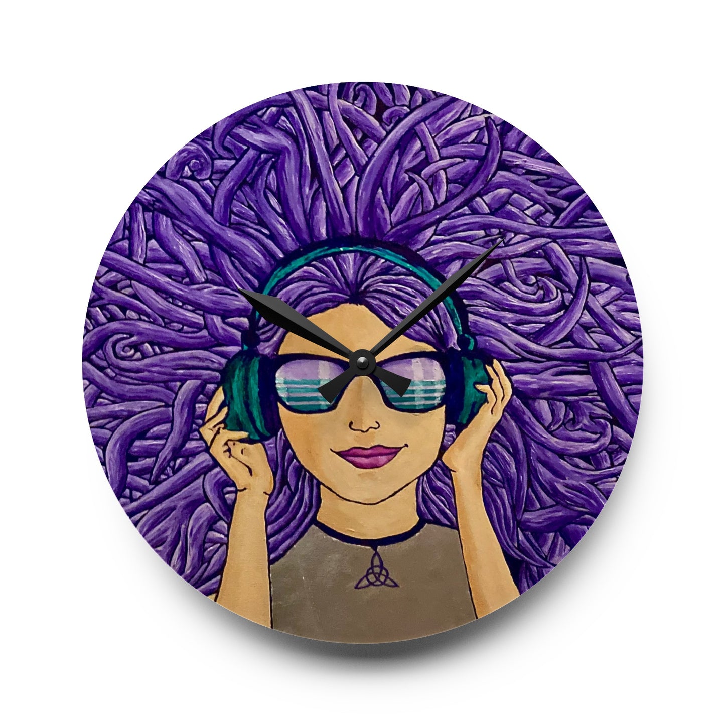 Vibin' Girl Acrylic Wall Clock