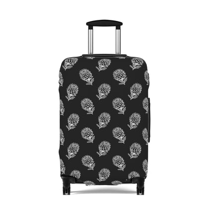 Protea Black and White Luggage Cover