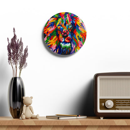 Rainbow Lion Acrylic Wall Clock