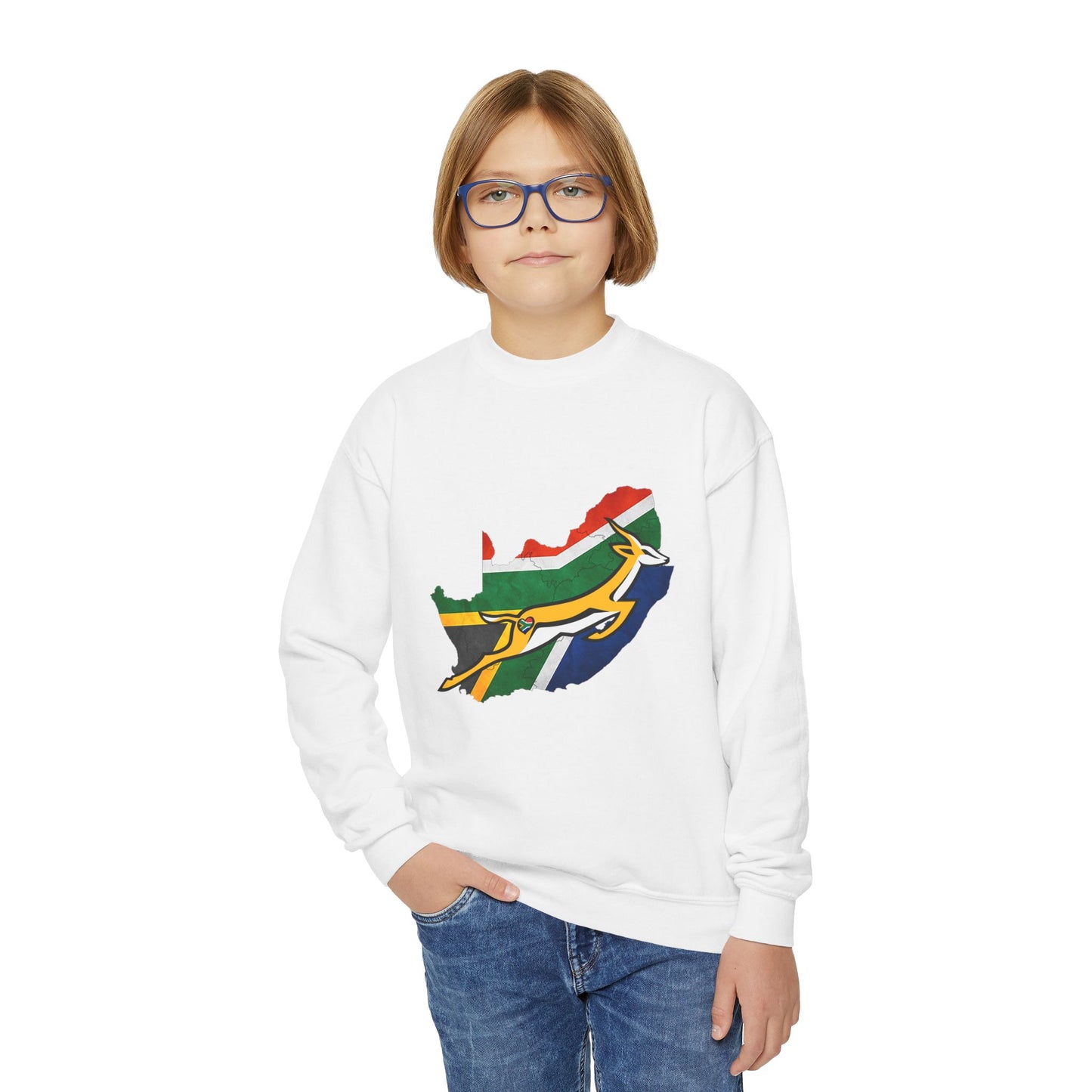 South African Bok Fan Youth Crewneck Sweatshirt