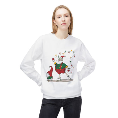 Santa Bok Fan Ice Skating Christmas Unisex Midweight Softstyle Fleece Crewneck Sweatshirt