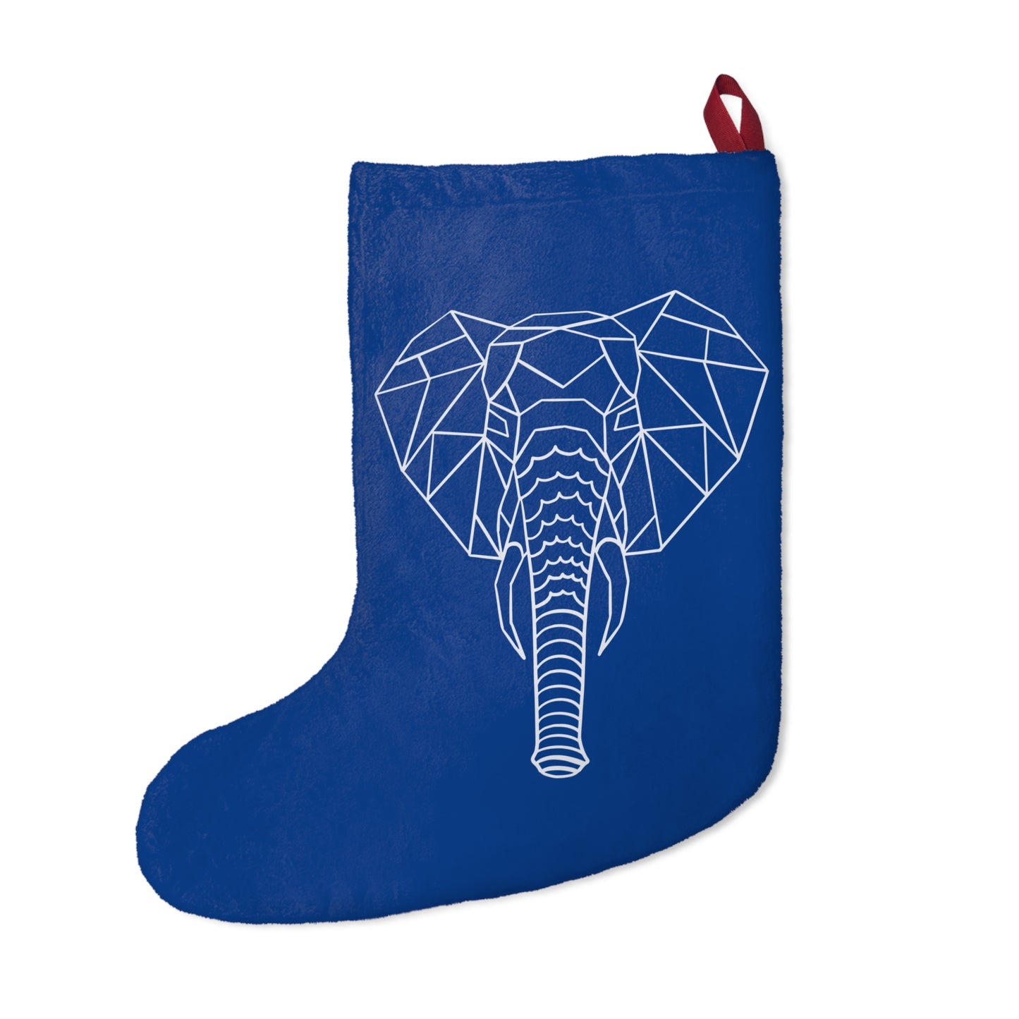 Elephant Origami Christmas Stockings - Blue