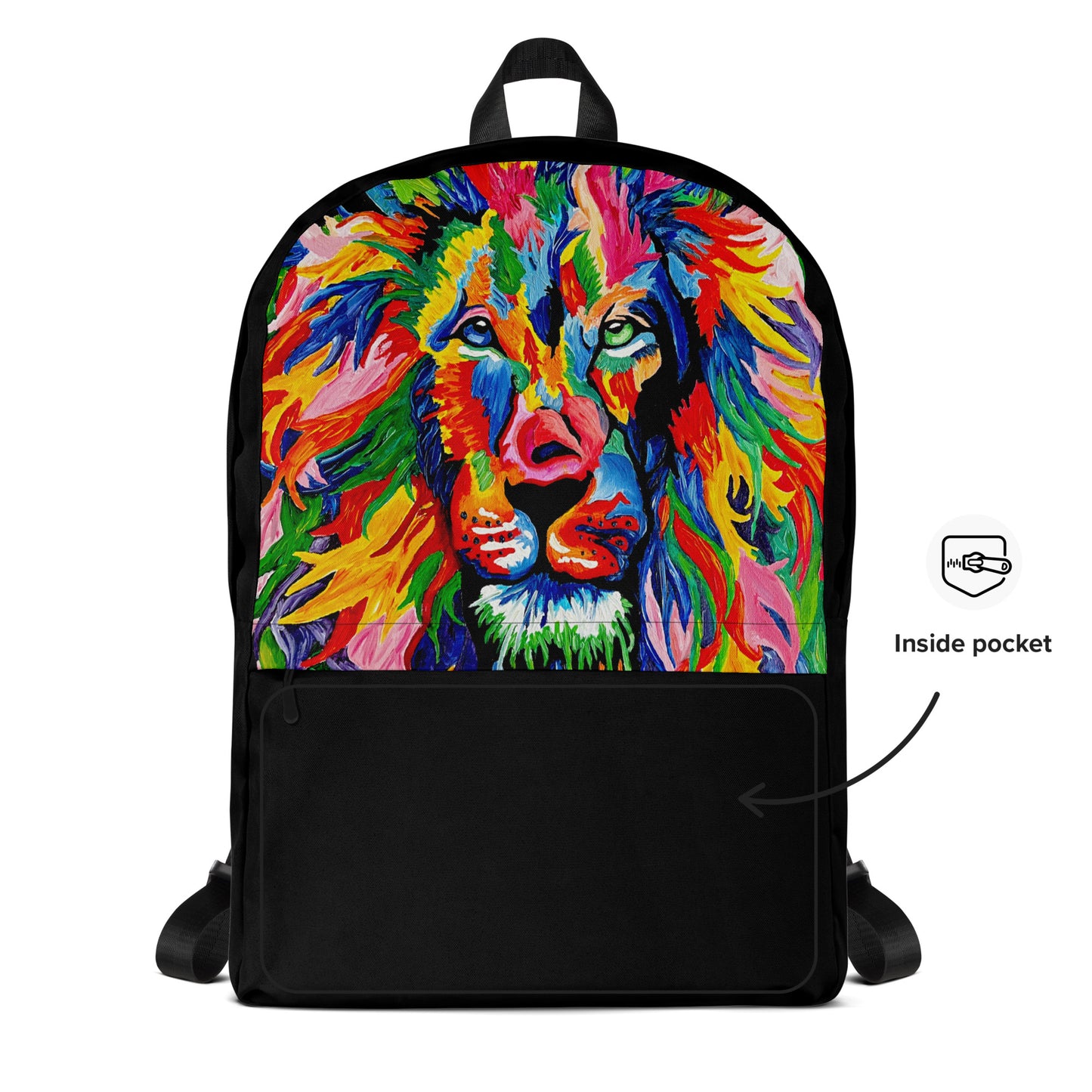 Brave, Strong, Fearless Rainbow Lion Backpack