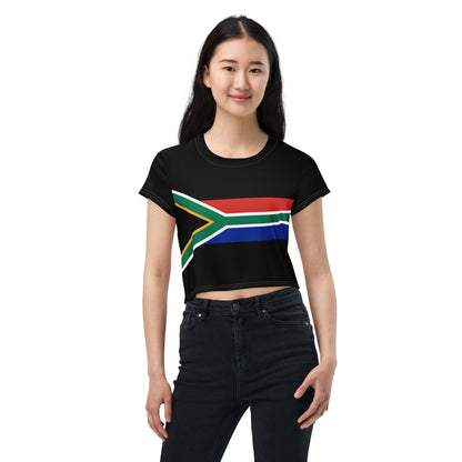 South African Flag Print Crop Tee