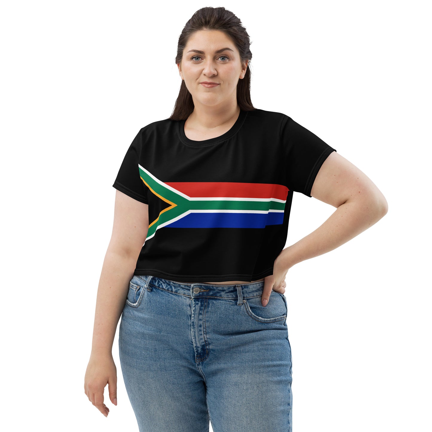 South African Flag Print Crop Tee