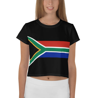 South African Flag Print Crop Tee