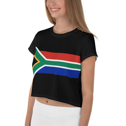 South African Flag Print Crop Tee