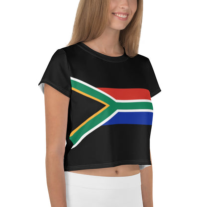 South African Flag Print Crop Tee