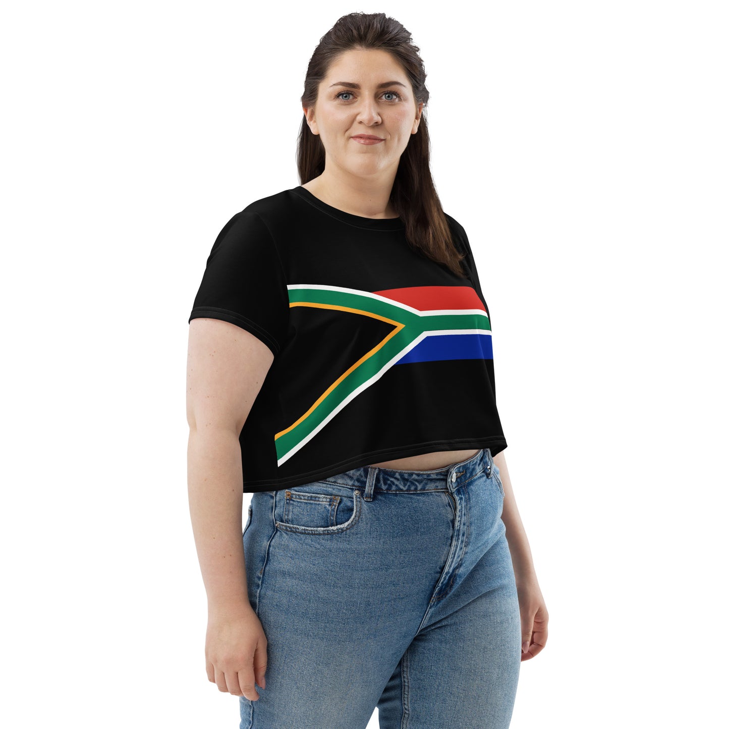 South African Flag Print Crop Tee