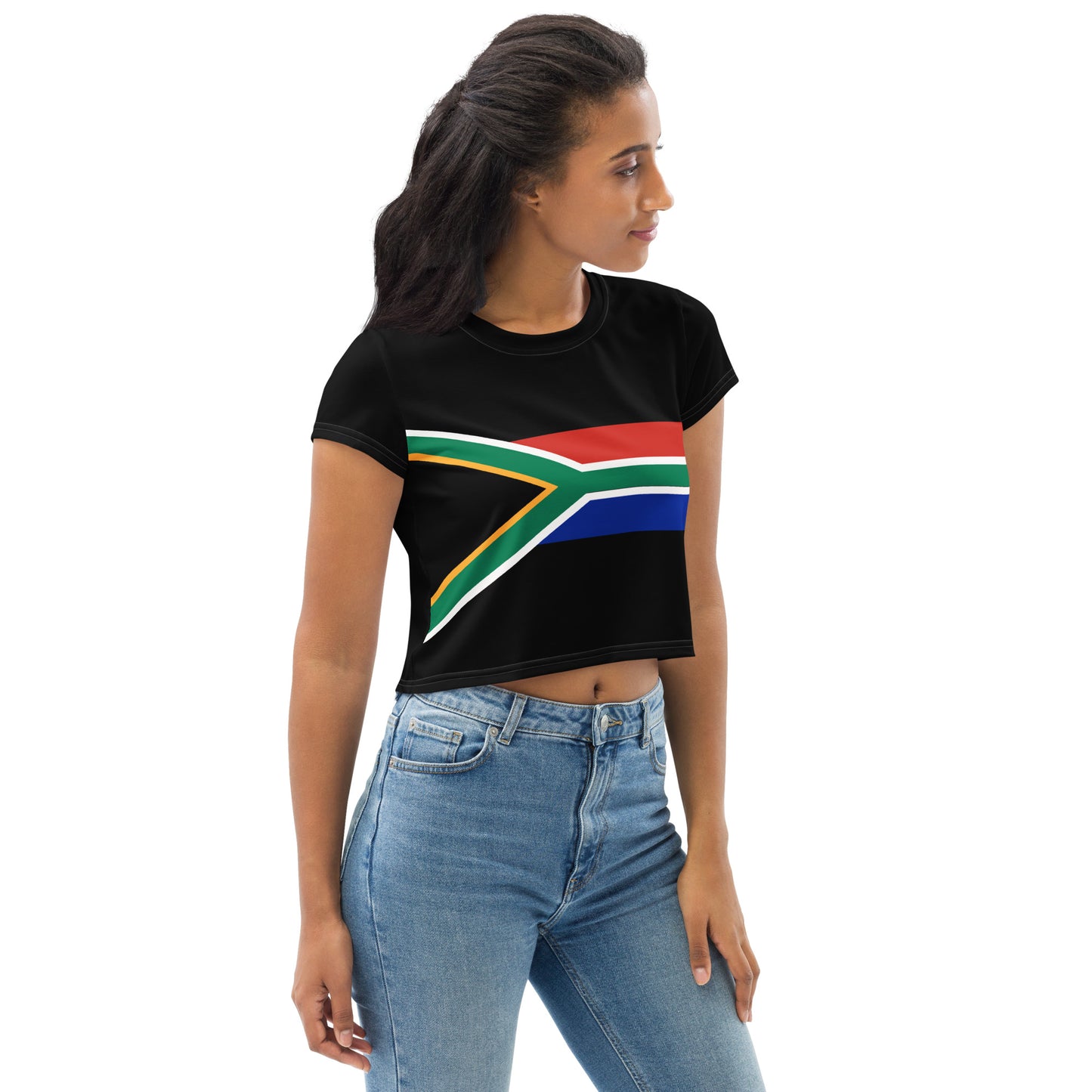 South African Flag Print Crop Tee