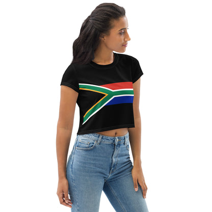 South African Flag Print Crop Tee