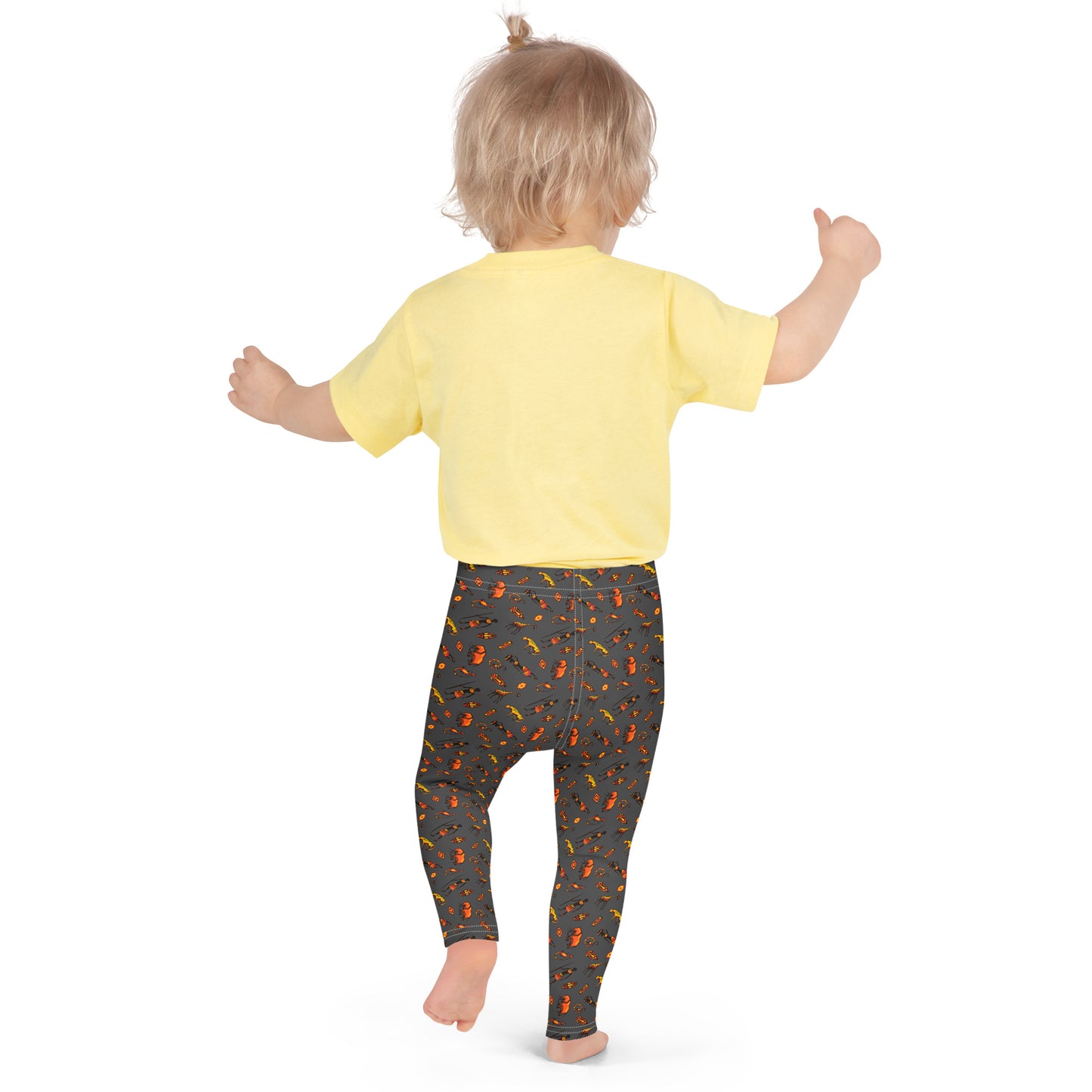 African Bushman & Wildlife Kid's Leggings - Gray