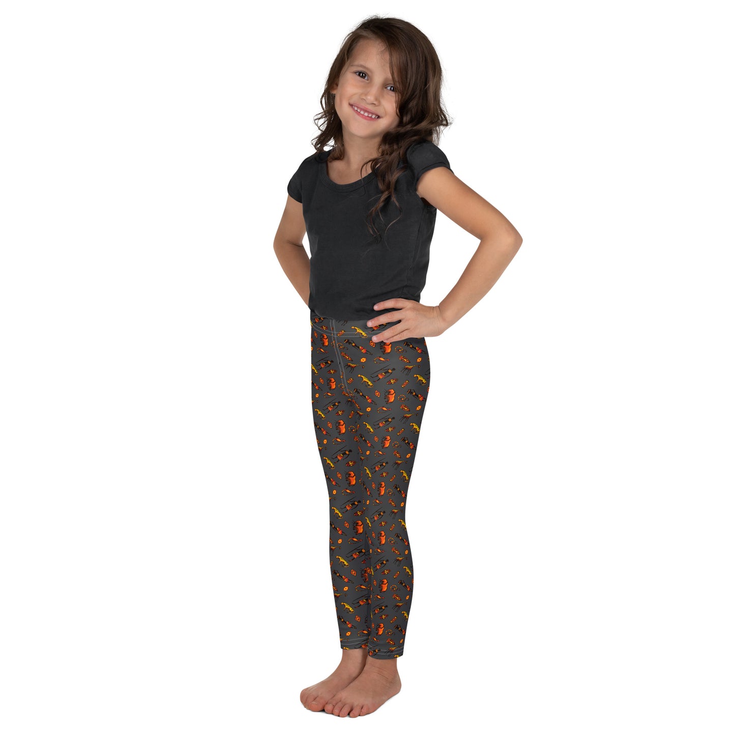 African Bushman & Wildlife Kid's Leggings - Gray