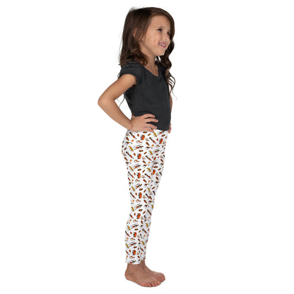 African Bushman & Wildlife Kid's Leggings - White