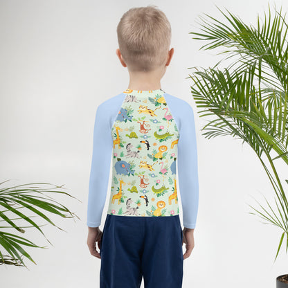 African Animals Kids Rash Guard