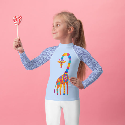 Vibrant Giraffe Kids Rash Guard