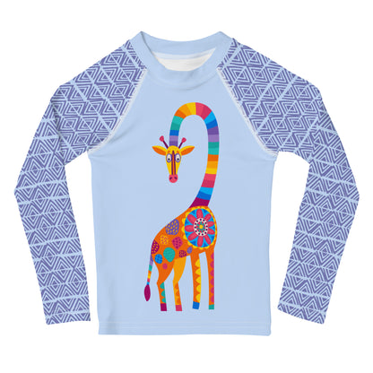 Vibrant Giraffe Kids Rash Guard