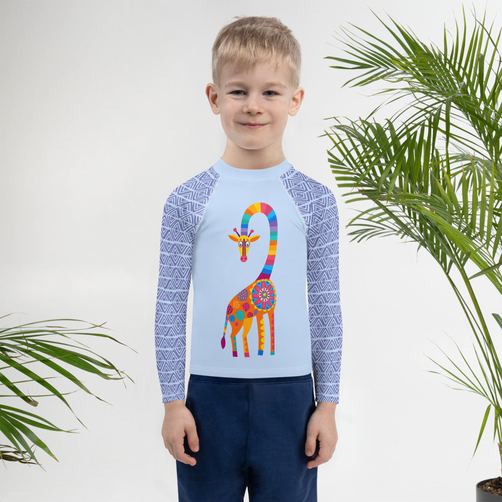 Vibrant Giraffe Kids Rash Guard