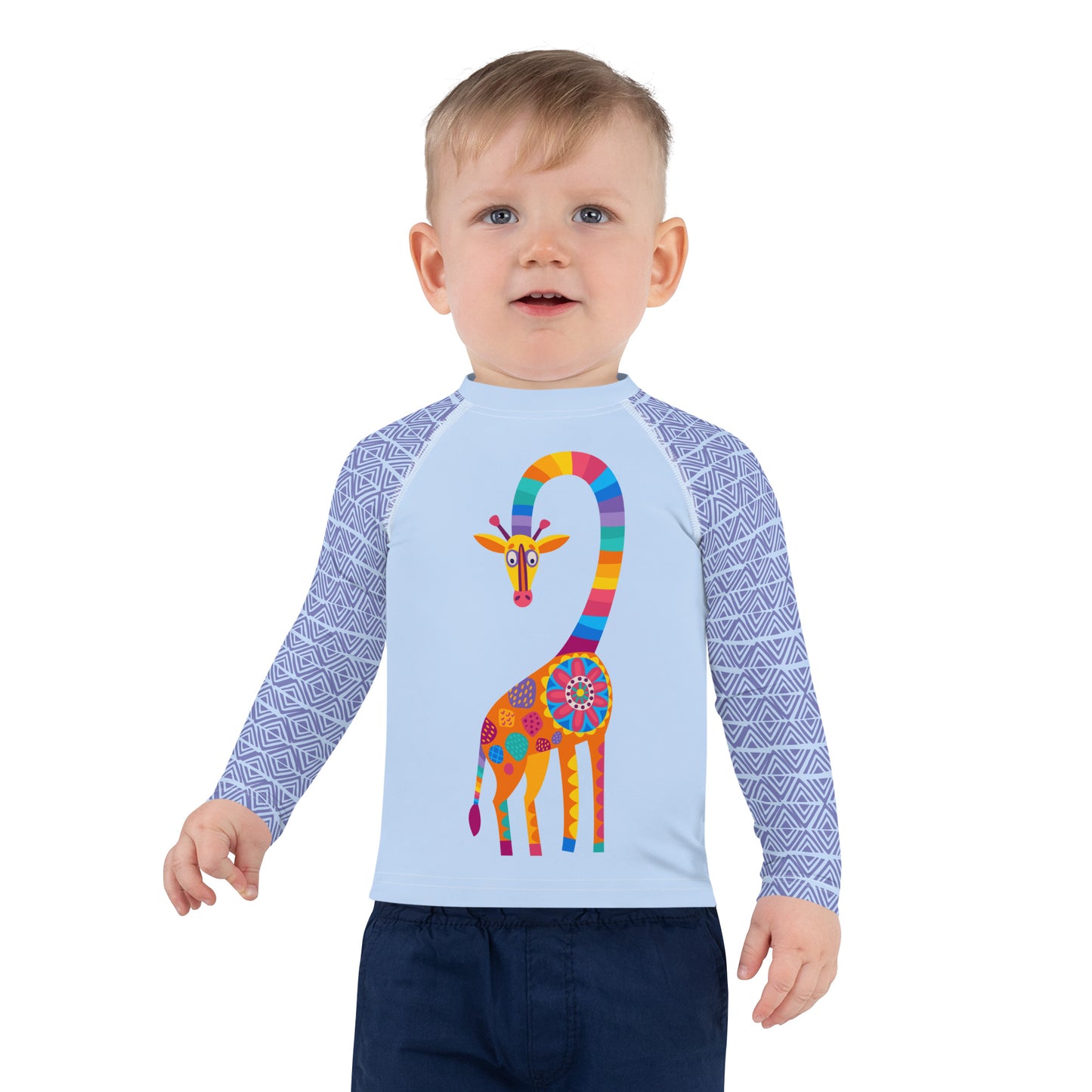 Vibrant Giraffe Kids Rash Guard