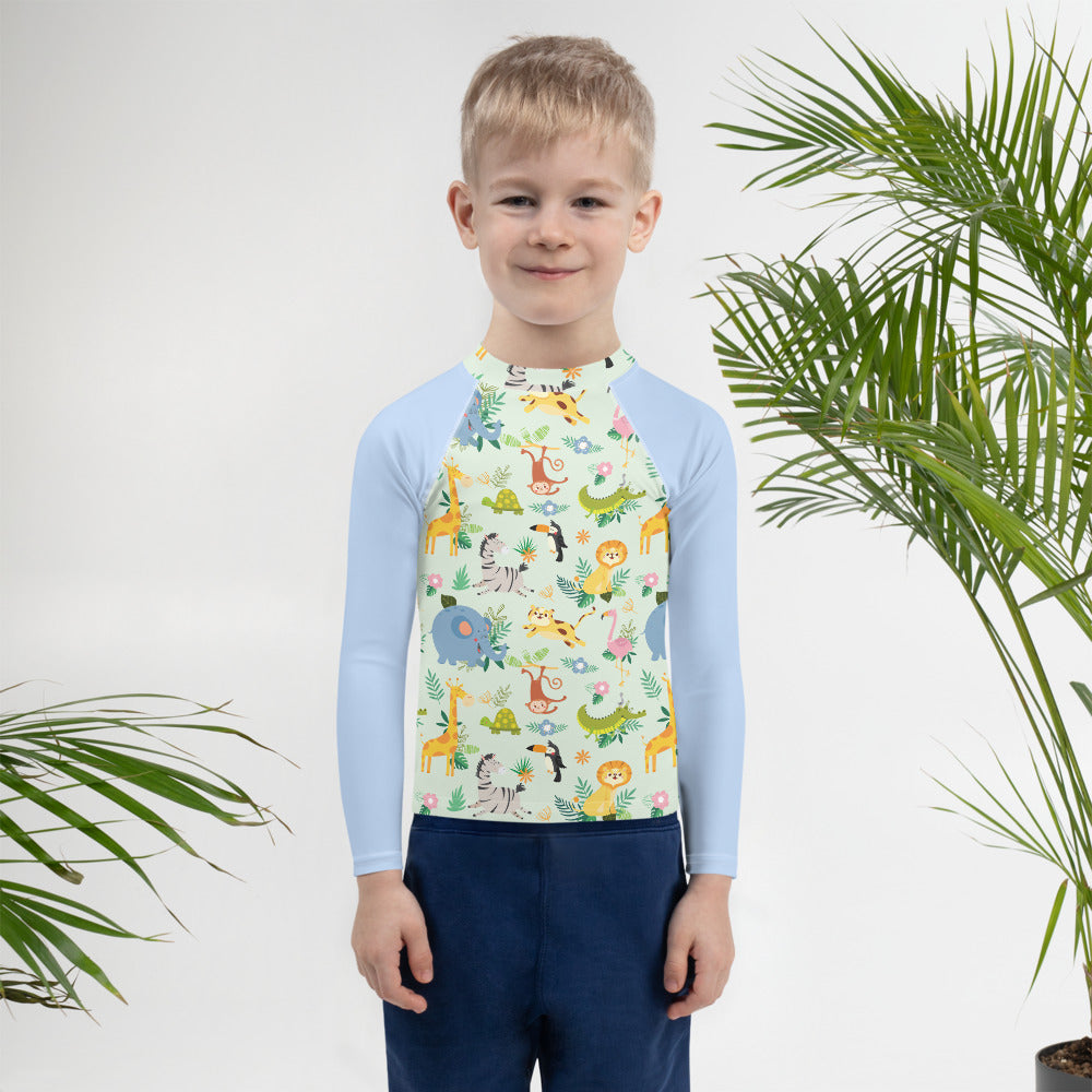 African Animals Kids Rash Guard