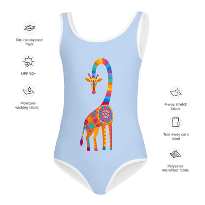 Curious Giraffe  Kids Swimsuit