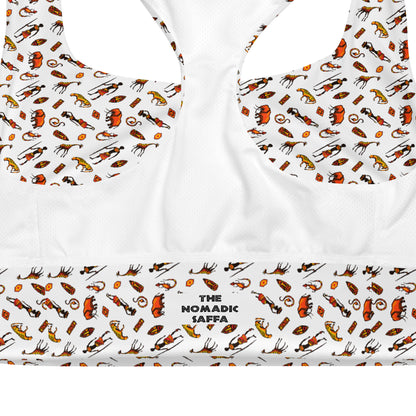 African Bushman & Wildlife Longline sports bra