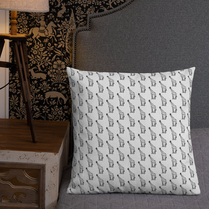 Giraffe Origami Premium Pillow - White