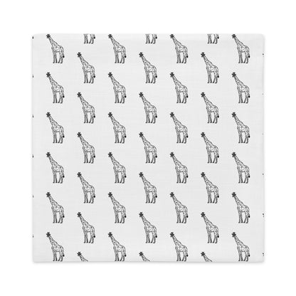 Giraffe Origami Premium Pillow Case - White