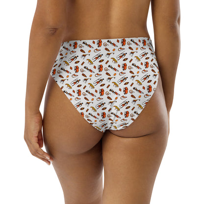 African Bushman & Wildlife Recycled high-waisted bikini bottom