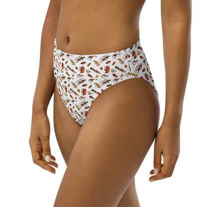 African Bushman & Wildlife Recycled high-waisted bikini bottom