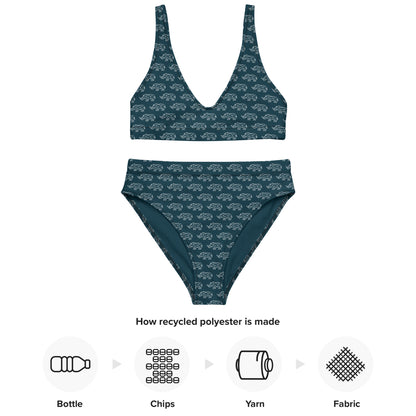 Rhino Origami Recycled high-waisted bikini