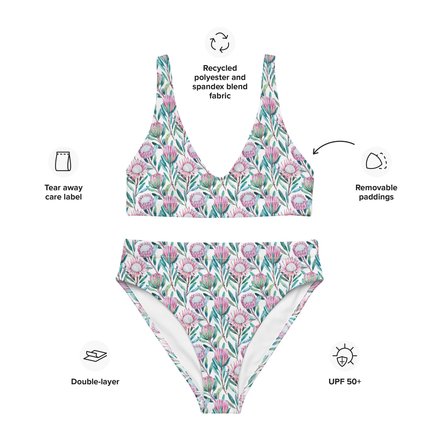 Protea Serene Recycled high-waisted bikini