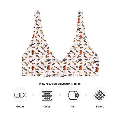 African Bushman & Wildlife Recycled padded bikini top