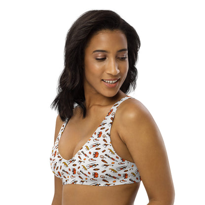 African Bushman & Wildlife Recycled padded bikini top