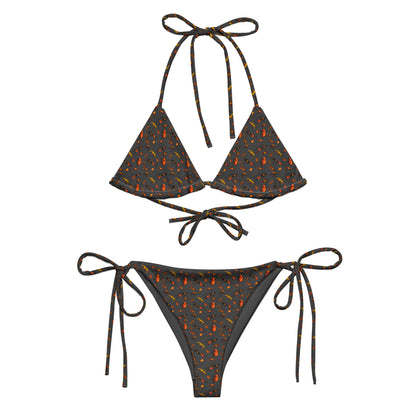 African Bushman & Wildlife recycled string bikini